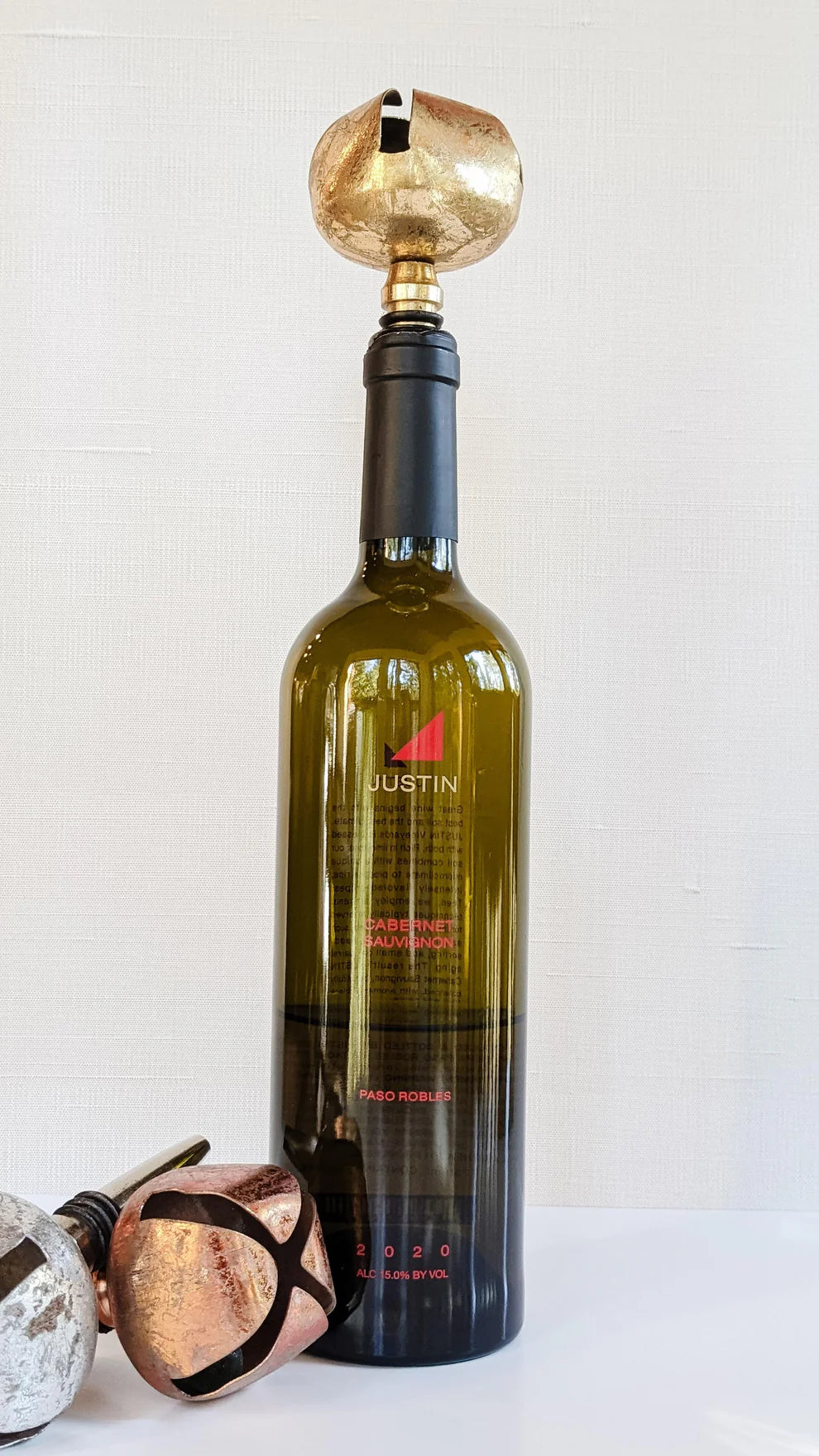 Metal Jingle Bell Wine Bottle Stopper