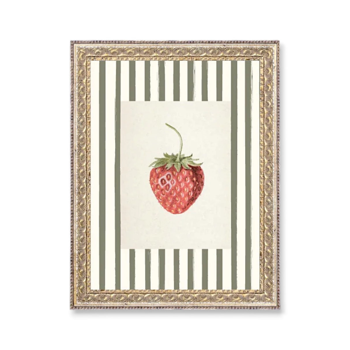 vintage strawberry wall art framed botanical print kitchen decor by petal lane home