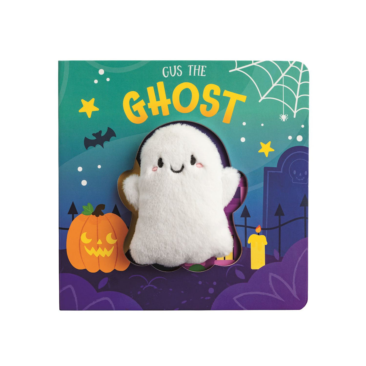 Ghost Halloween plush rhyming book with interactive squeak character