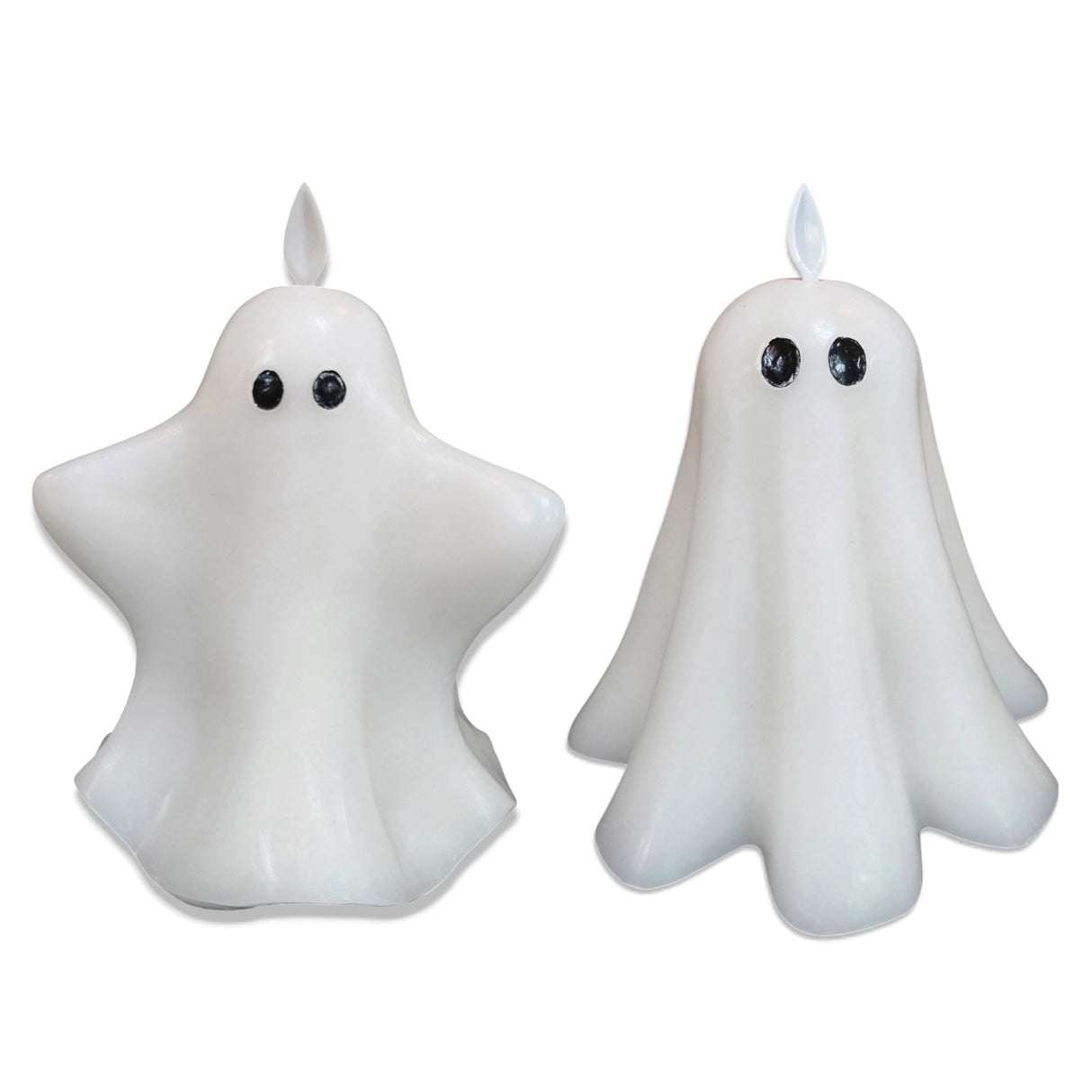Ghost shaped LED candle with moving flame and timer function