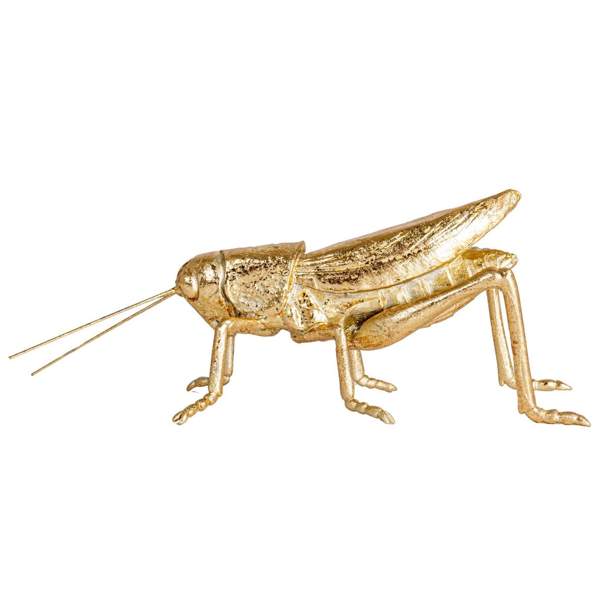 gold grasshopper figurine decorative tabletop accent resin metal insect decor shelf styling piece