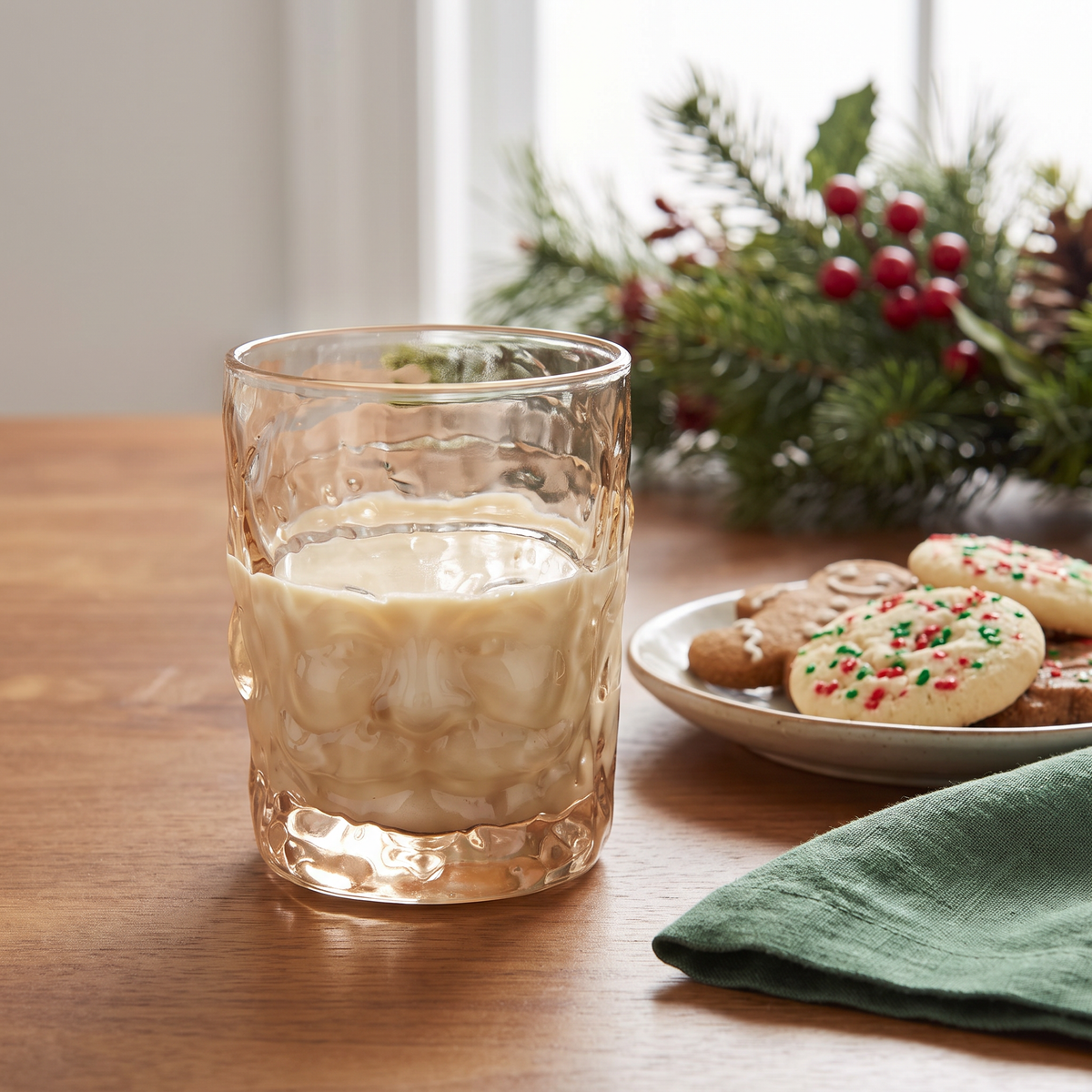 Amber Santa Head Drinking Glass