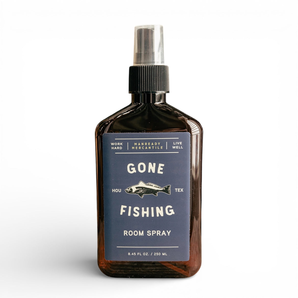 Gone Fishing room spray with dark musk vetiver and fig scent from Manready Mercantile Americana collection