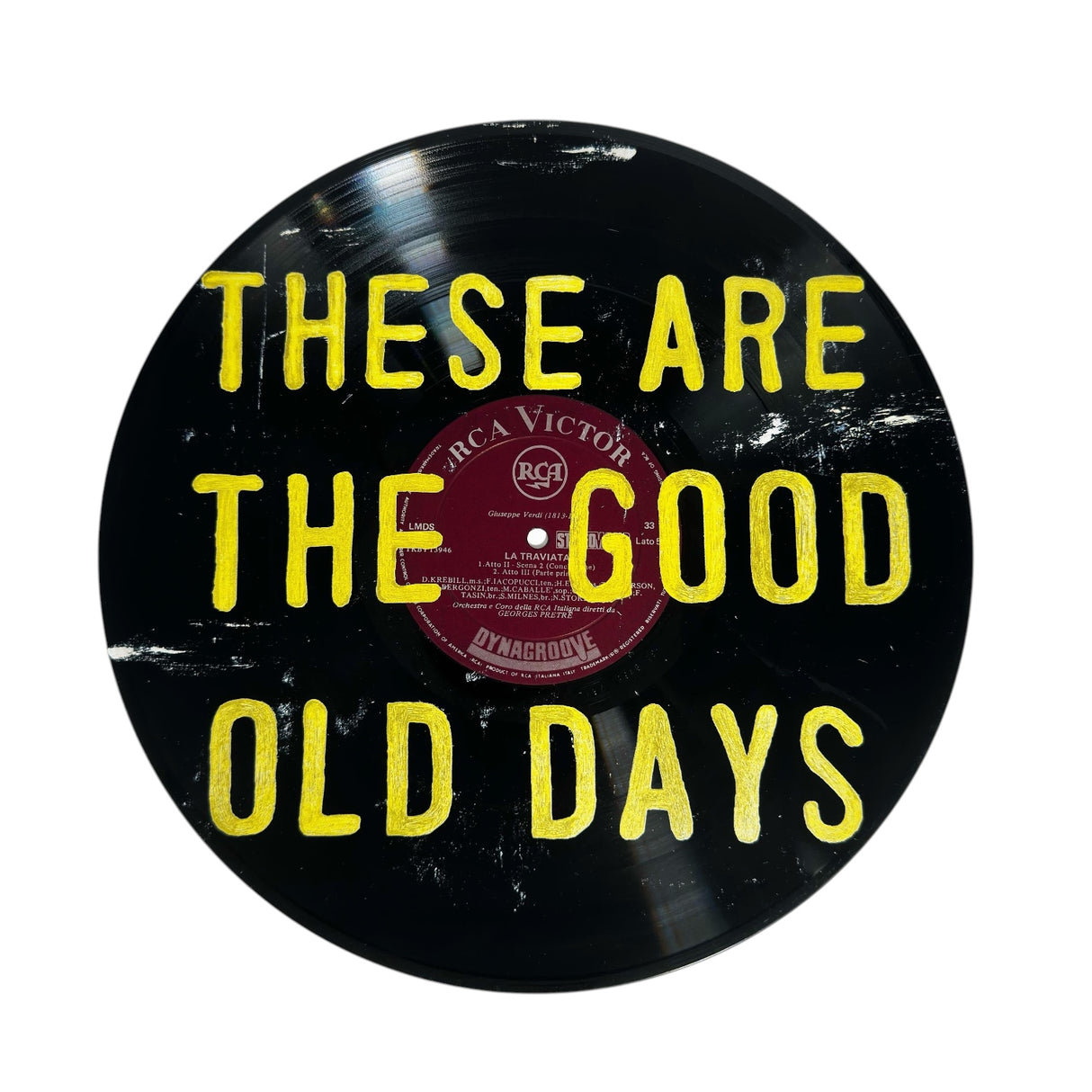these are the good old days vinyl record wall art sugarboo 12 inch bold text decor