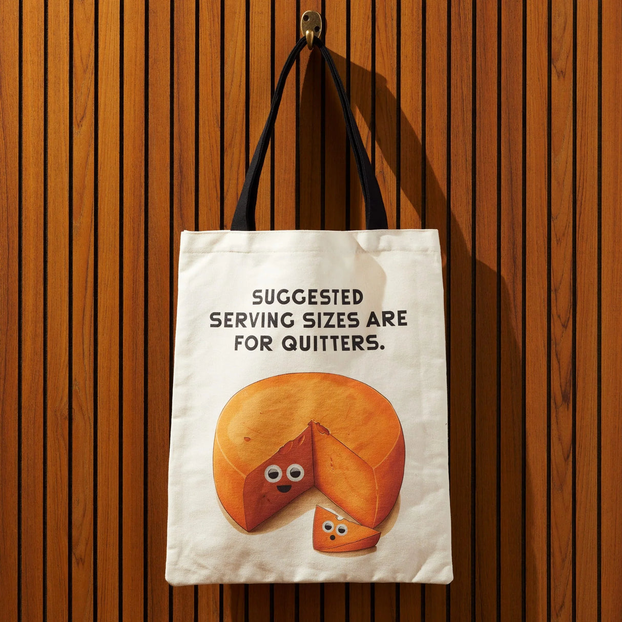 Googly Food Cheese & Bread Canvas Tote Bag