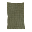 Green stonewashed cotton waffle weave kitchen towel, 28 by 18 inches