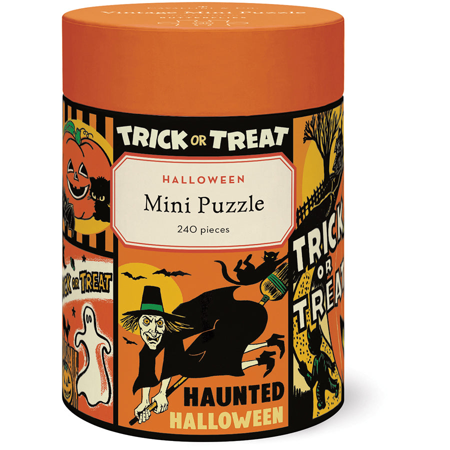 Halloween 240 piece mini puzzle with vintage trick-or-treat artwork
