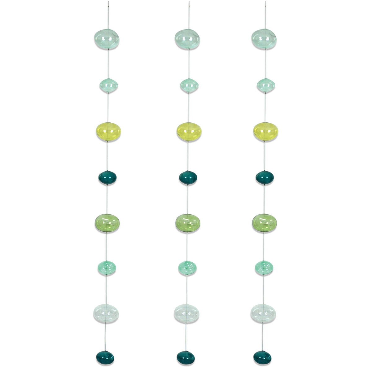 multi color glass bubble garland hanging decor green glass strand window wall accent