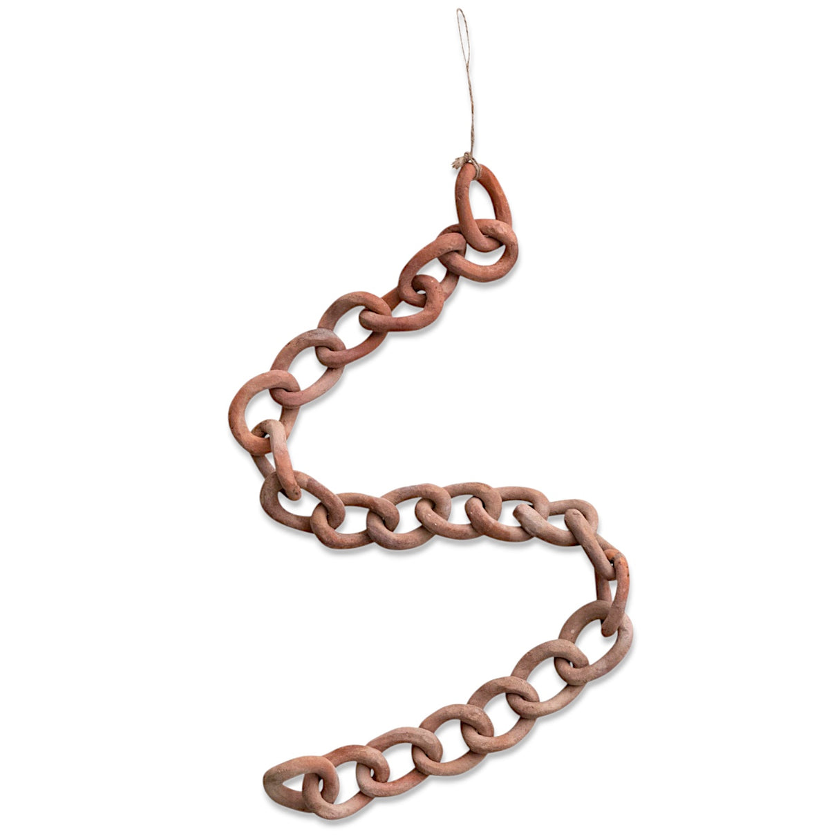 andmade terra-cotta decorative chain with distressed finish, 34 inches long, rustic home accent