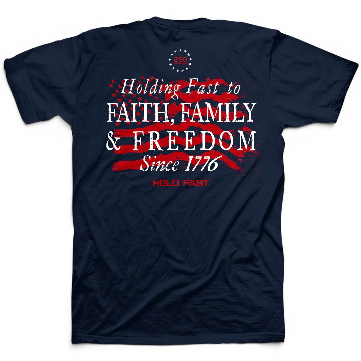 faith family freedom patriotic t shirt 1776 navy graphic tee