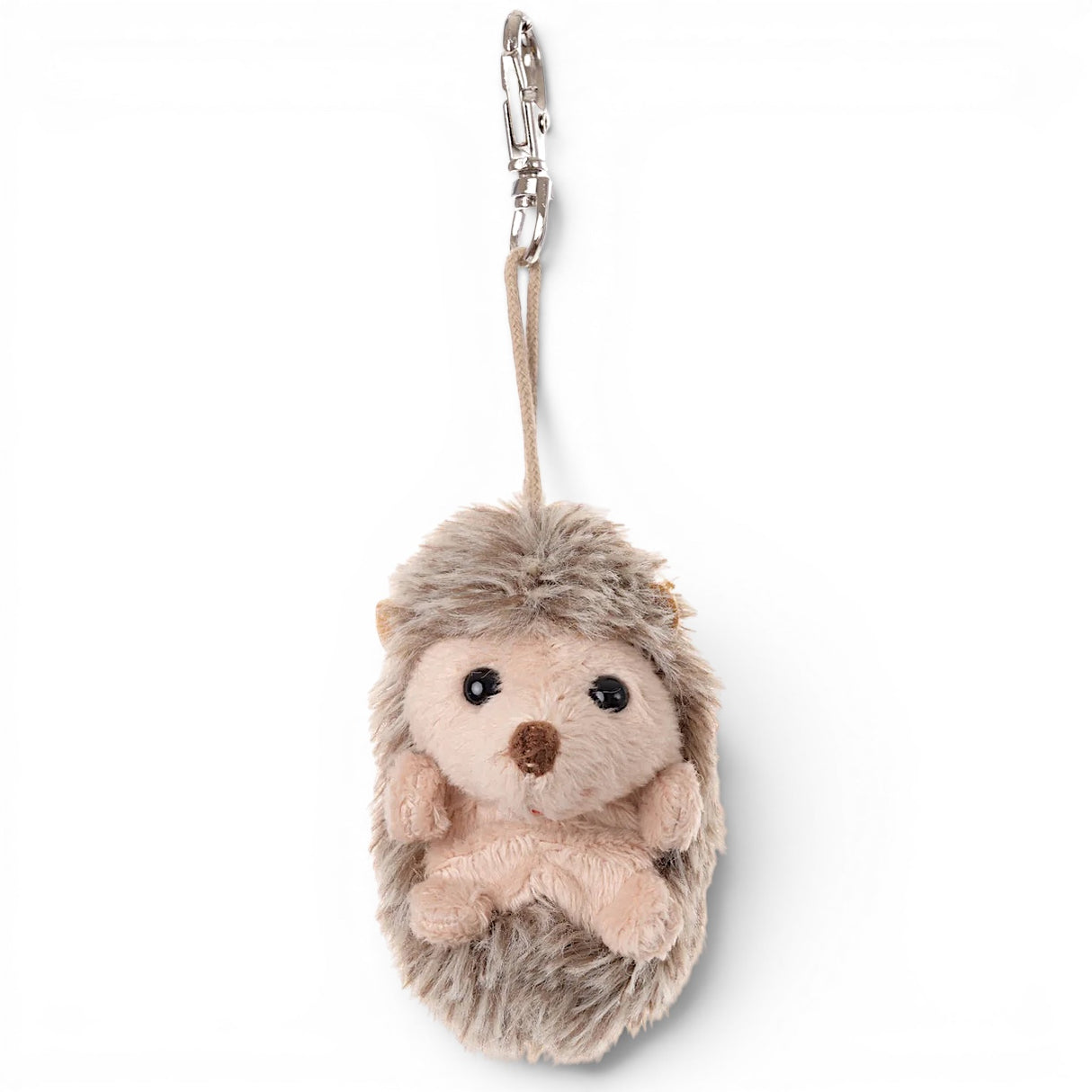 Bukowski Bears Hubert sitting hedgehog plush bag charm with soft fur and clip attachment
