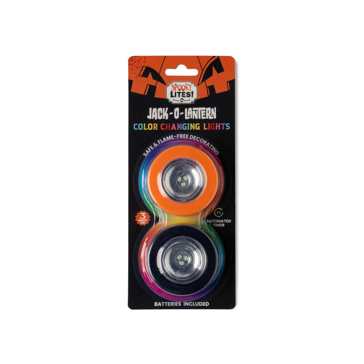 Jack-O-Lantern Color Changing Lights (Set of 2)