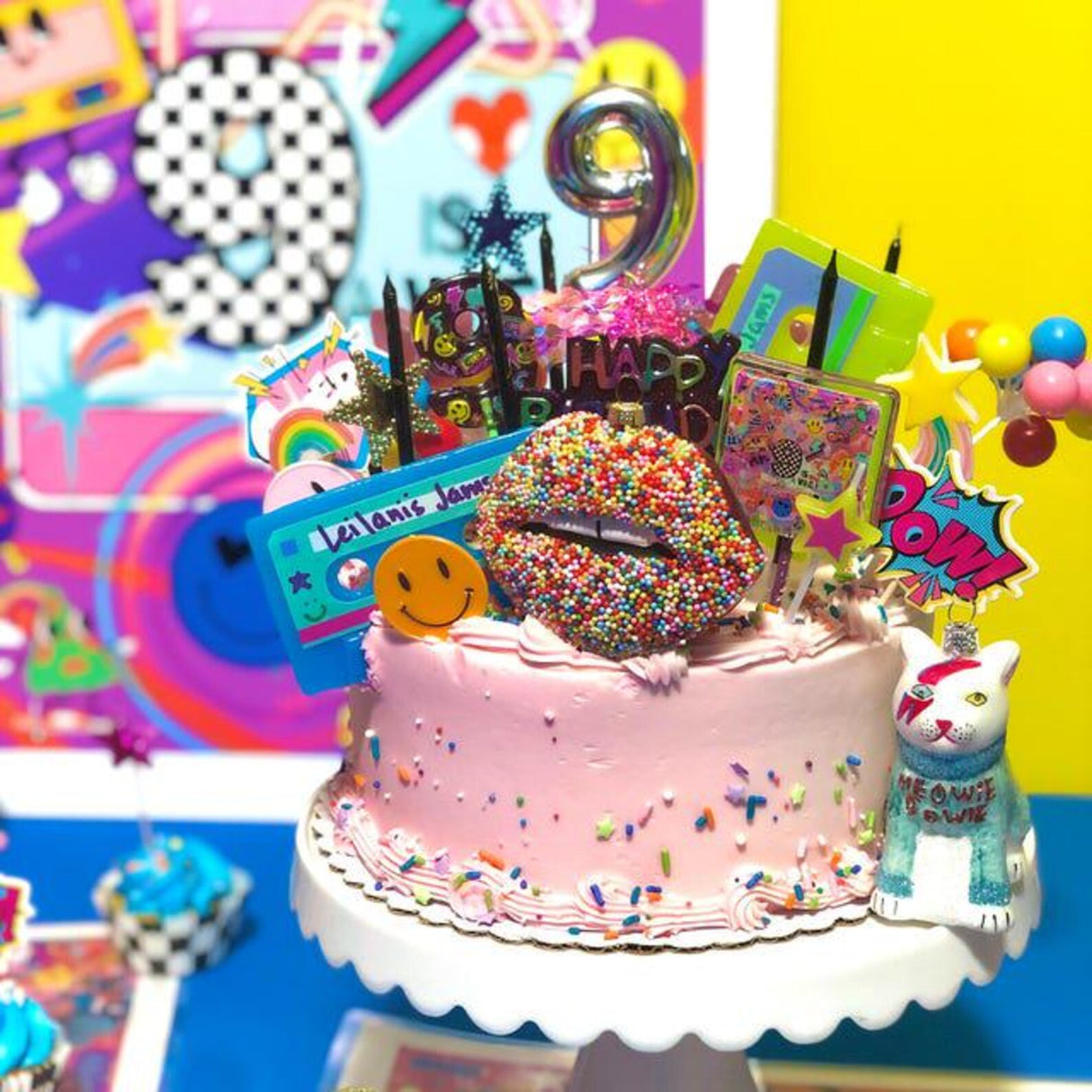 Candy Sprinkled Lips Glass Ornament