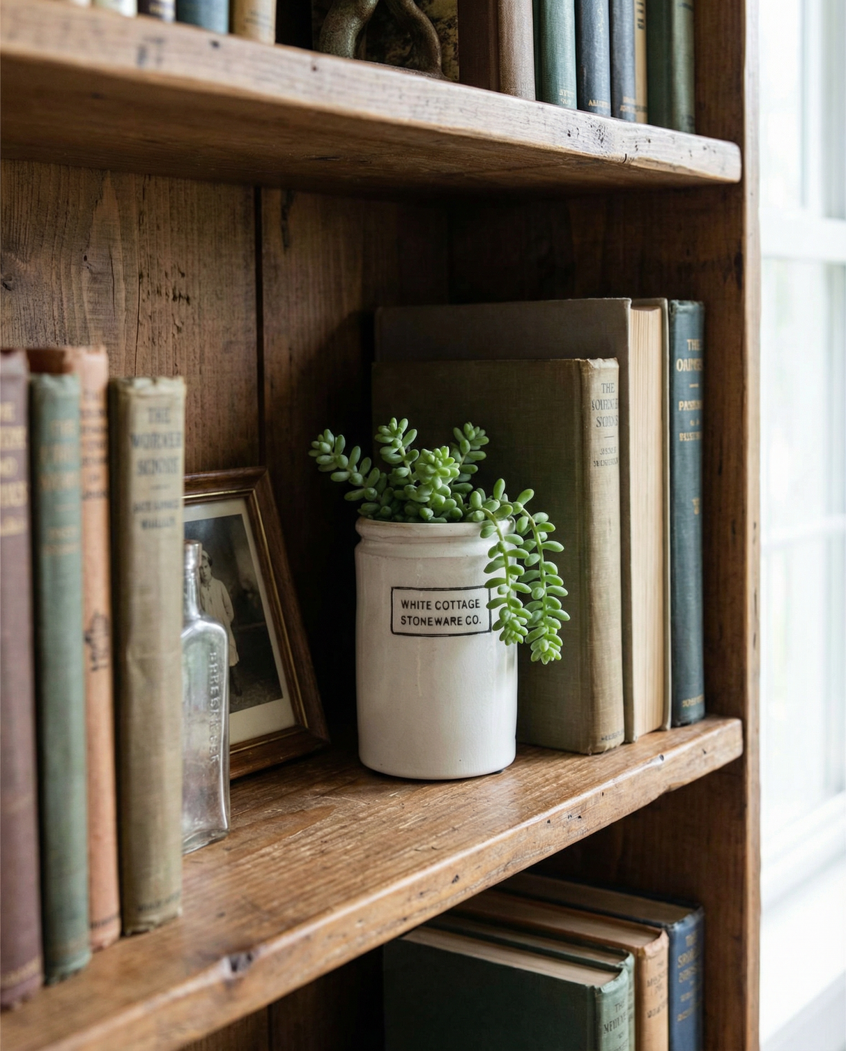 White Cottage Half Pint Ceramic Crock