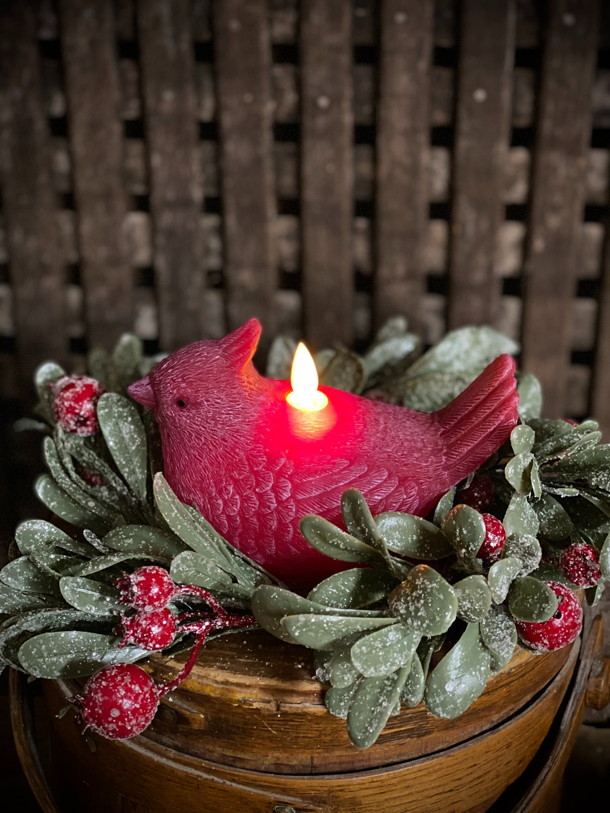 Cardinal Shaped Moving Flame LED Candle