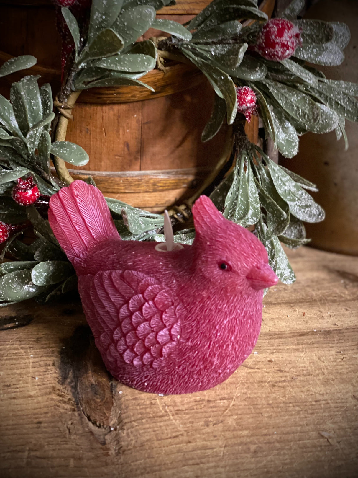 Cardinal Shaped Moving Flame LED Candle