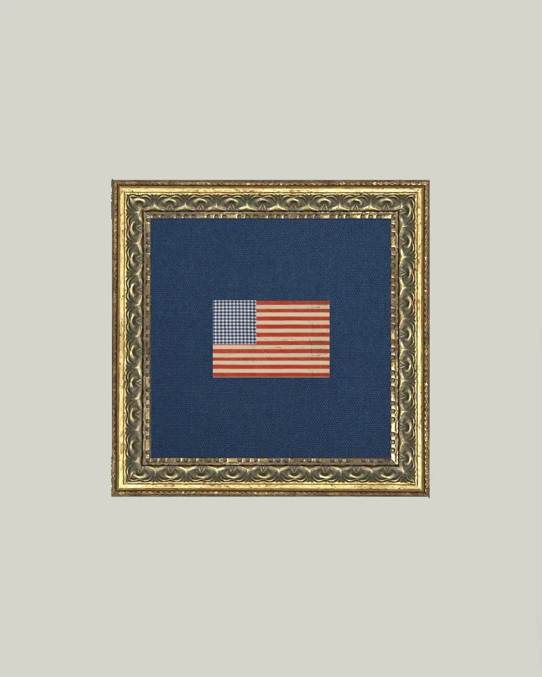 Framed Gingham American Flag Wall Art