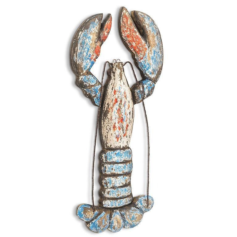 Distressed Coastal Lobster Wall Accent