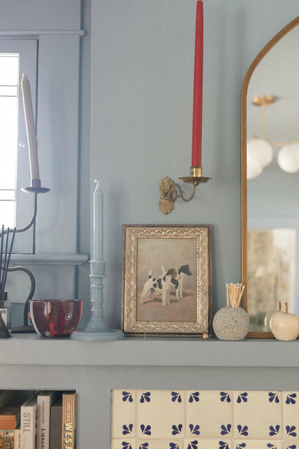 Framed Two Fox Terrier Dogs Artwork