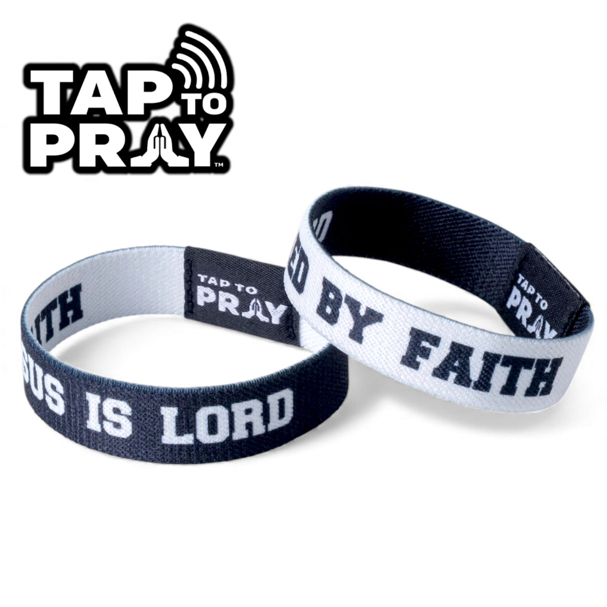 Jesus is lord tap to pray bible verse wristband