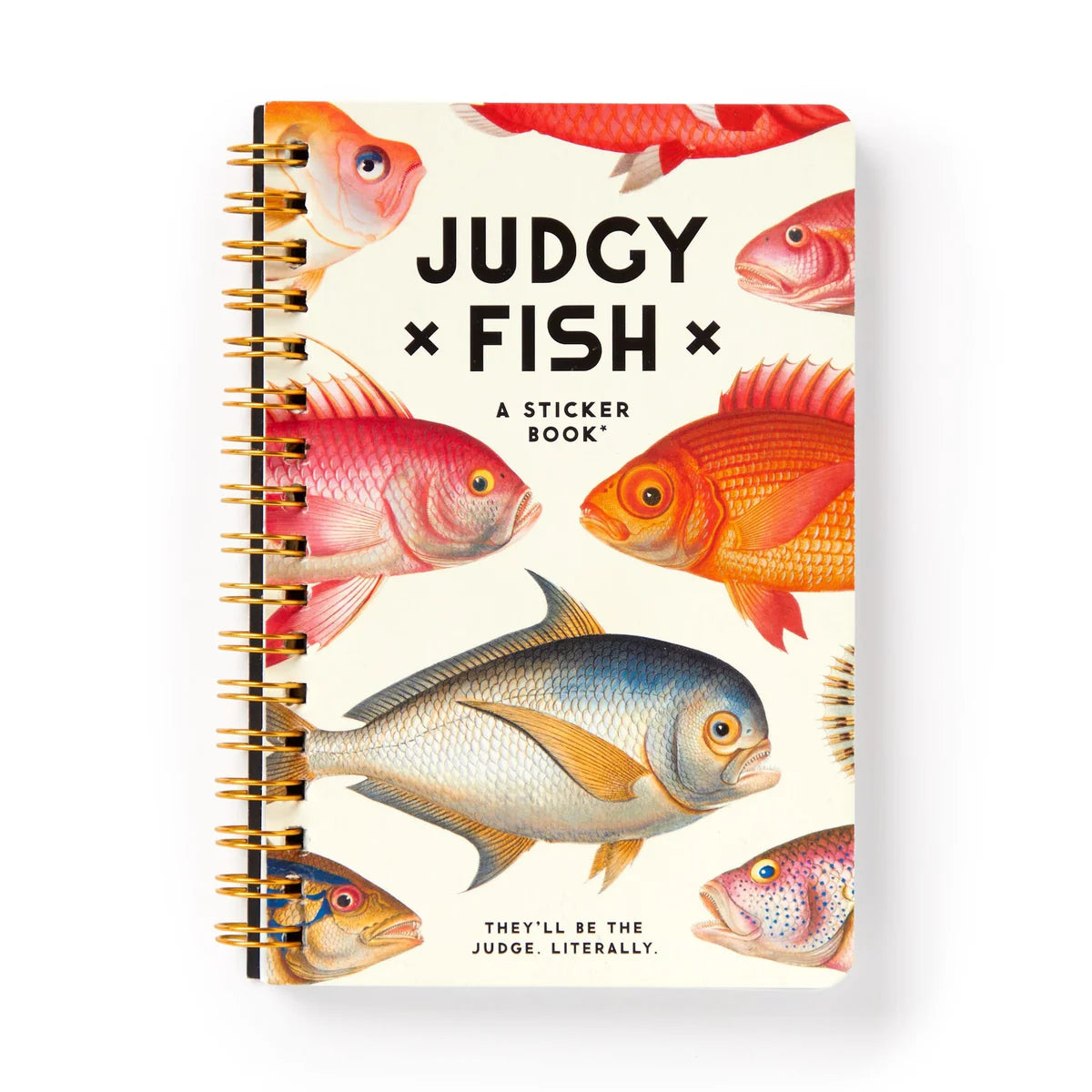 Judgy Fish Sticker Book with 60+ vintage-inspired stickers featuring snarky fish illustrations