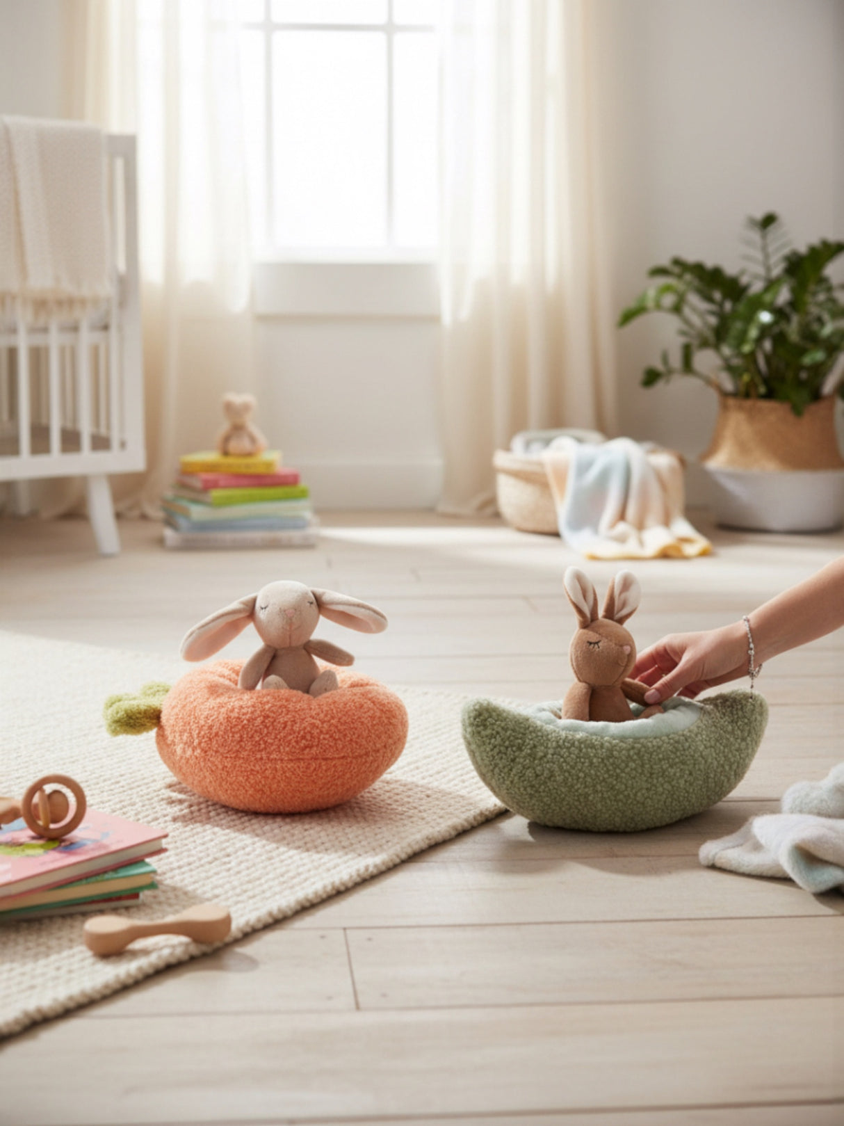Plush Bunny with Cozy Pod Bed