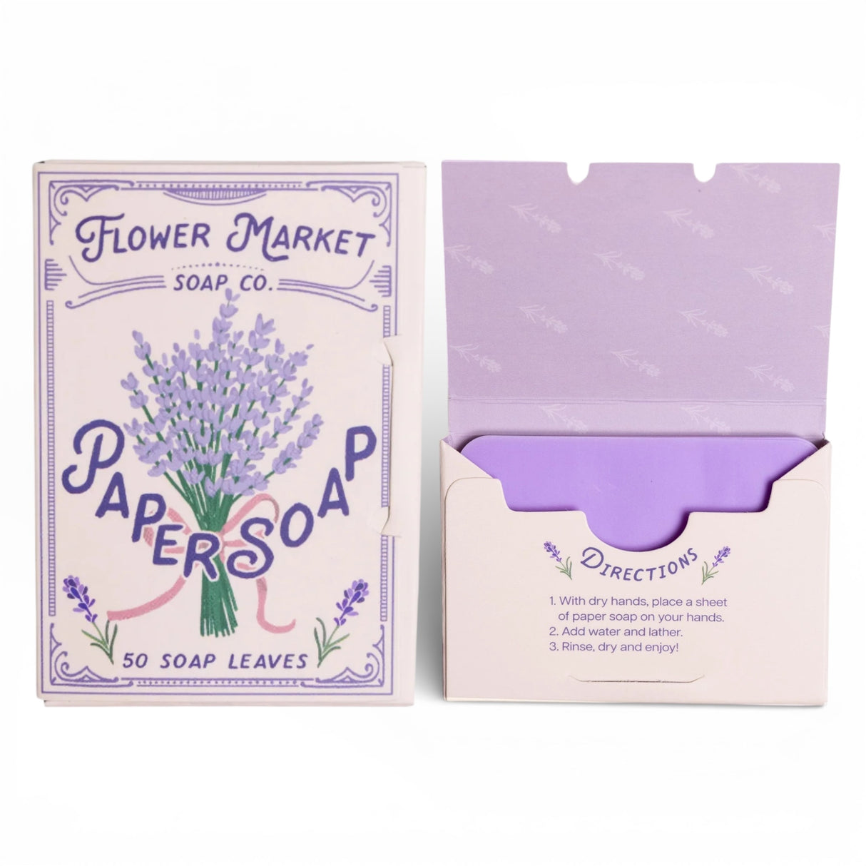 lavender scented paper soap sheets travel hand wash booklet