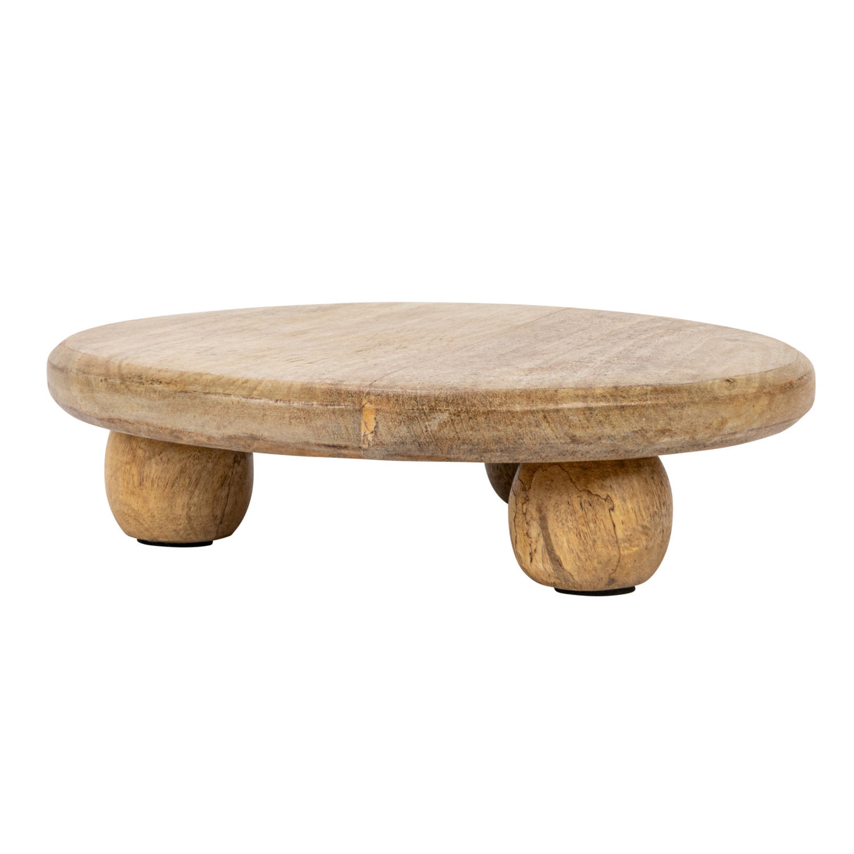 mango wood circular pedestal by Creative Co-Op