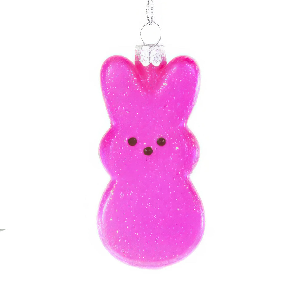 Marshmallow Peep Bunny Glass Ornament