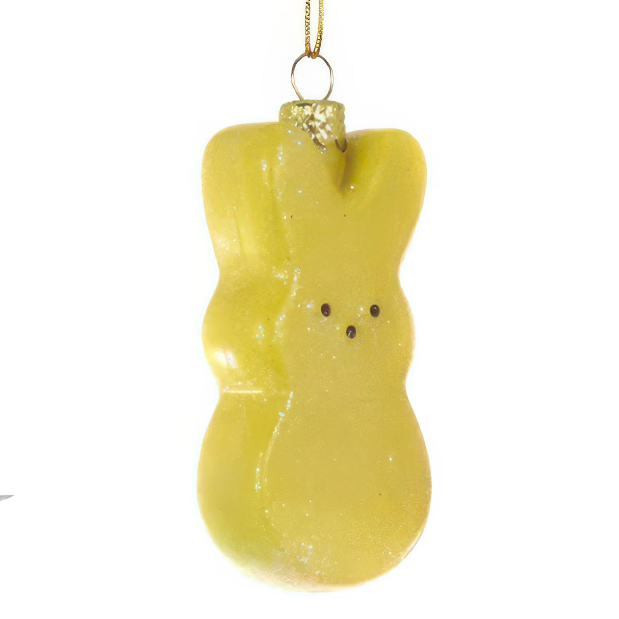 Marshmallow Peep Bunny Glass Ornament