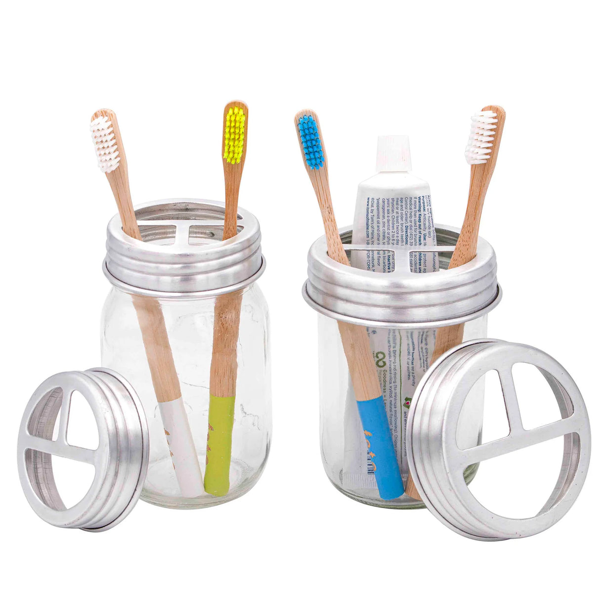 Mason Jar Toothbrush Caddy