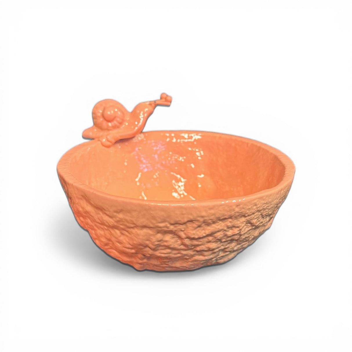 small metal bowl with snail detail decorative accent dish
