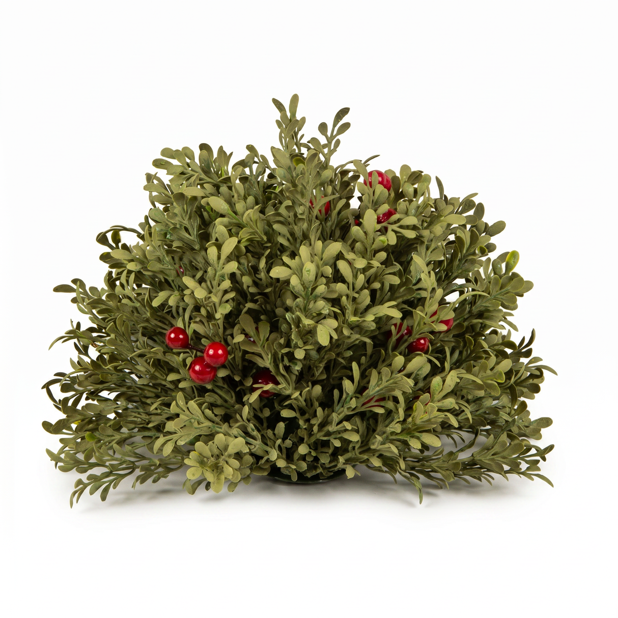 mini leaf half sphere with burgundy berries faux greenery