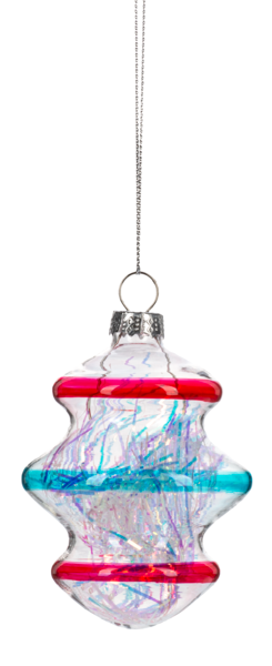 Striped Glass Drop Ornament | 2 Styles