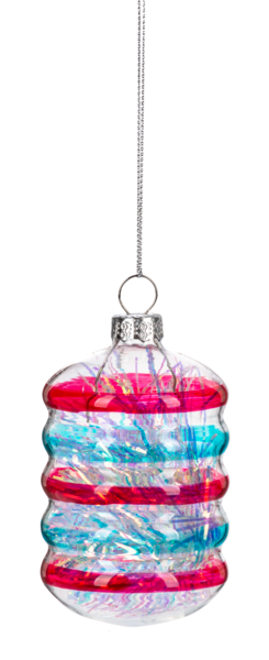 Striped Glass Drop Ornament | 2 Styles
