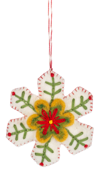 Felt Heart Snowflake & Star Ornaments