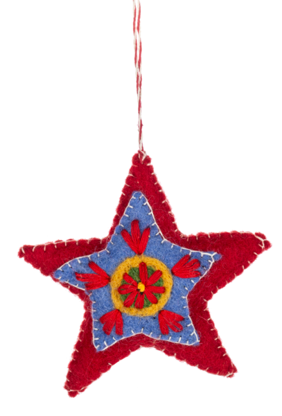 Felt Heart Snowflake & Star Ornaments