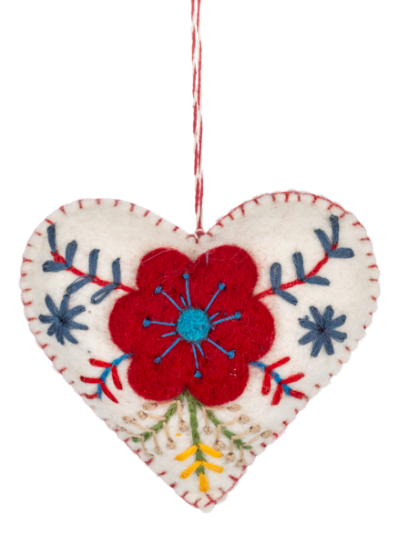 Felt Heart Snowflake & Star Ornaments