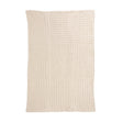 Natural stonewashed cotton waffle weave kitchen towel with hanging loop, 28 by 18 inches
