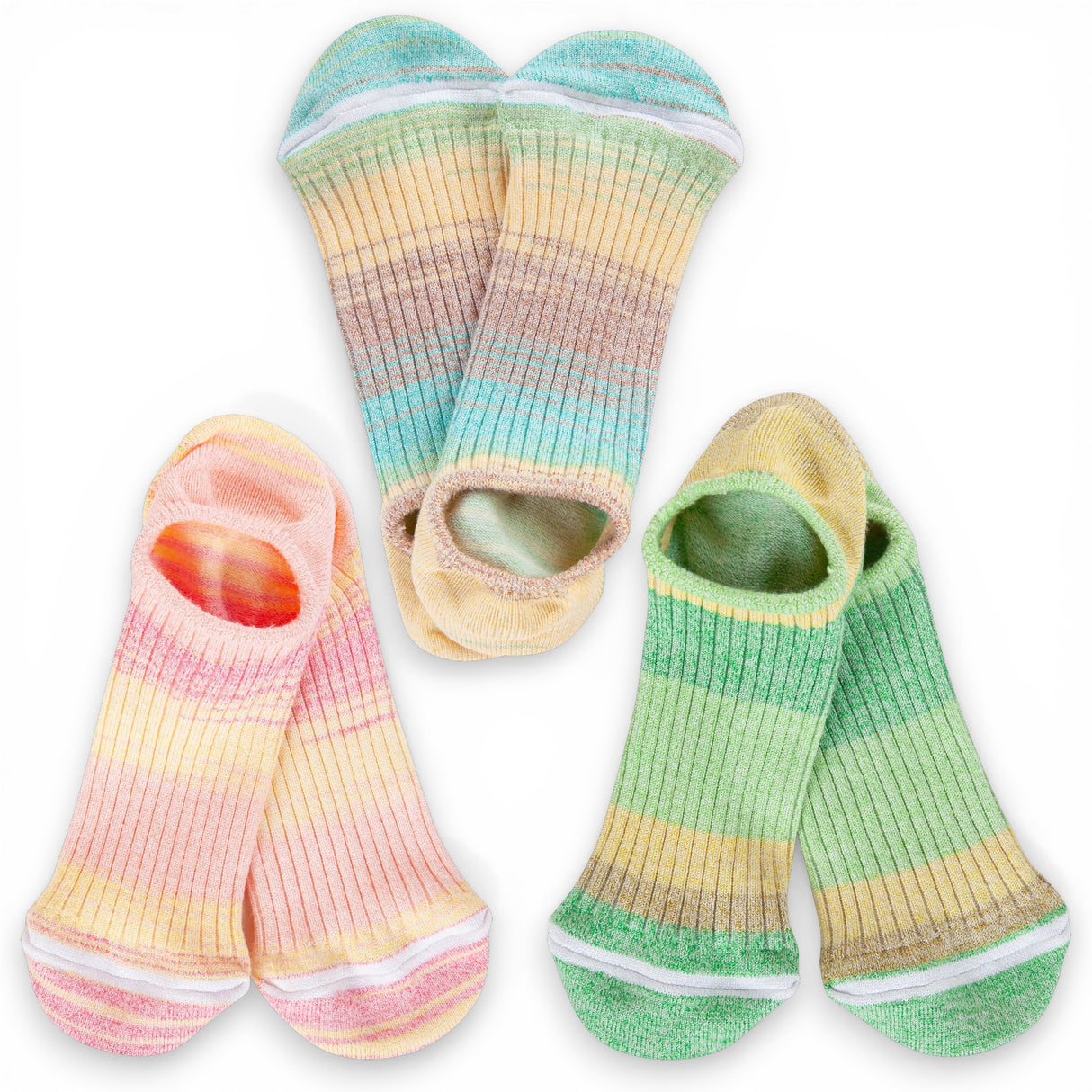 women’s ombre low cut socks lightweight striped ankle socks by World's Softest