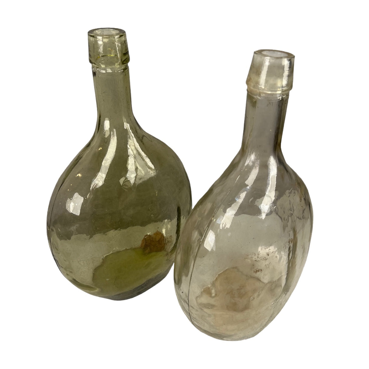 Vintage Oval Clear Glass Bottles