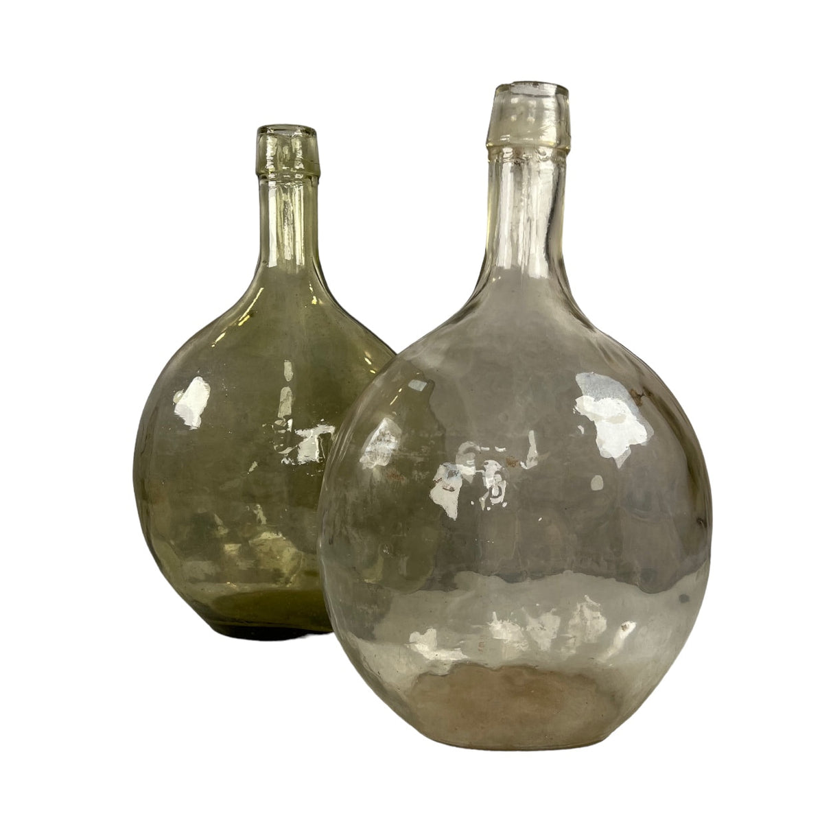 Vintage Oval Clear Glass Bottles