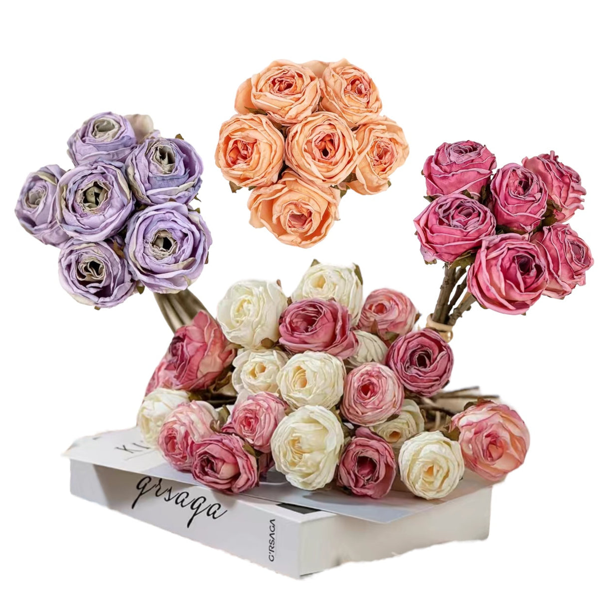 Vintage-Inspired Faux Dried Rose Bouquets