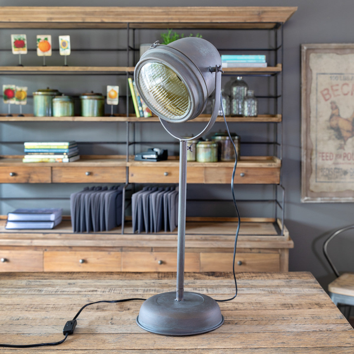 Industrial Metal Headlight Table Lamp