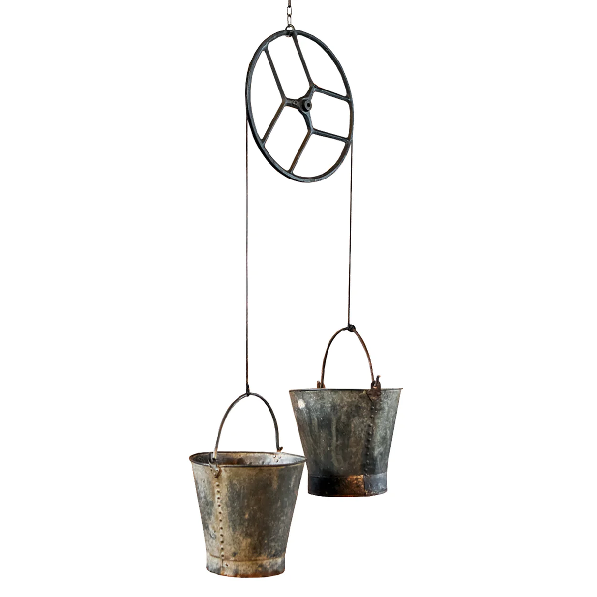 Vintage Hanging Bucket Pair