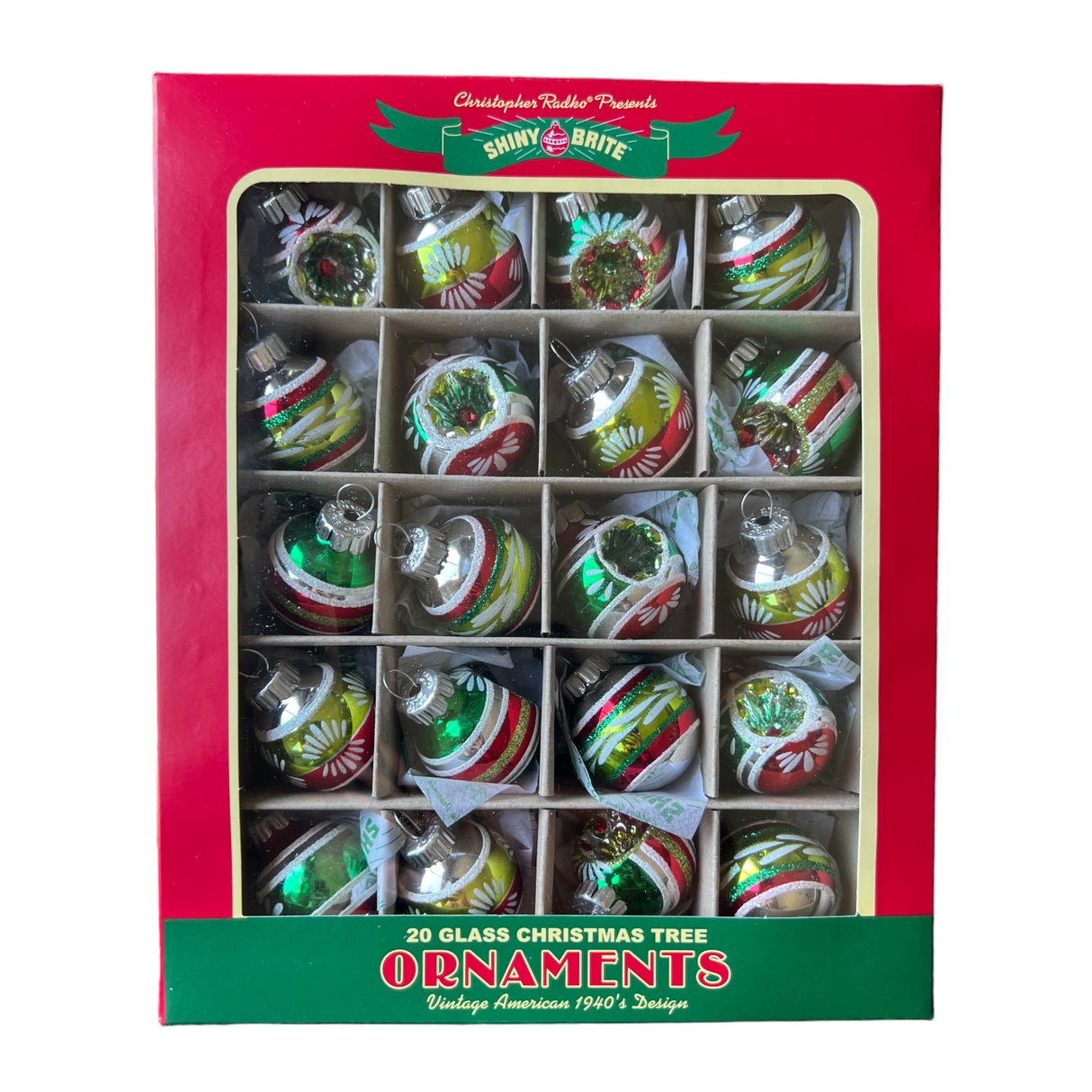 Vintage-Inspired Shiny Brite Half Reflector Half Round Ornaments