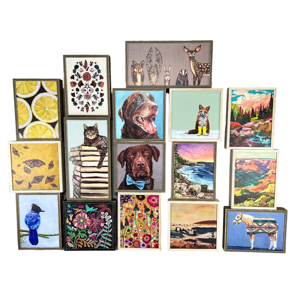 Mini Framed Wood & Canvas Box Art Prints