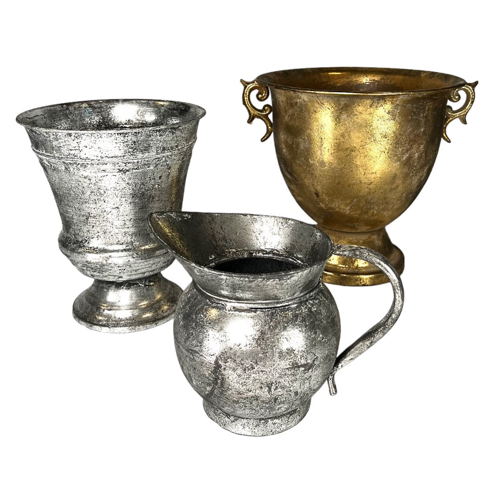Distressed Metal Urns
