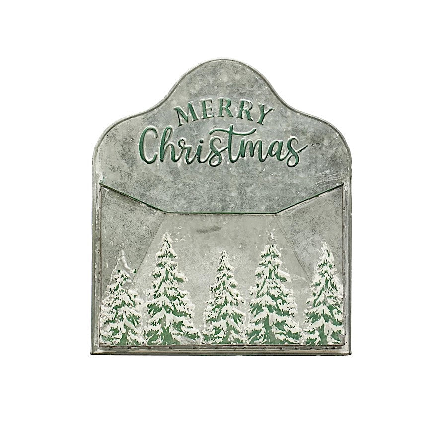 'Merry Christmas' Embossed Metal Mailbox