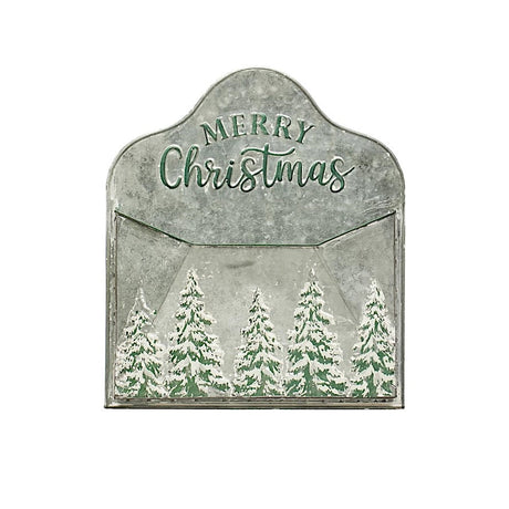 'Merry Christmas' Embossed Metal Mailbox